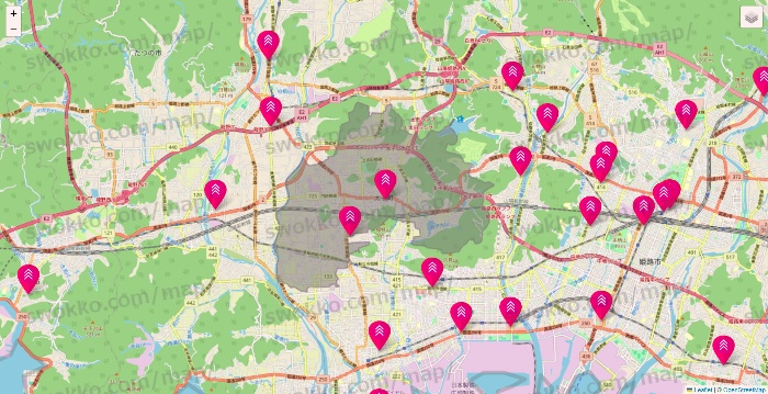 兵庫県のダイソー（DASIO）の店舗地図