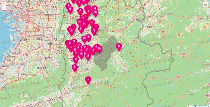 奈良県のダイソー（DASIO）の店舗地図