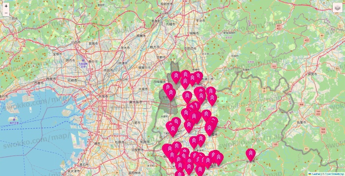 奈良県のダイソー（DASIO）の店舗地図