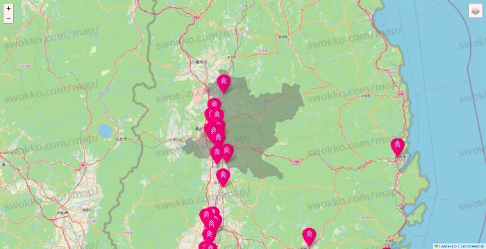 岩手県のダイソー（DASIO）の店舗地図