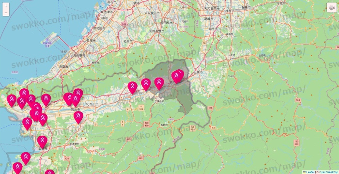 和歌山県のダイソー（DASIO）の店舗地図