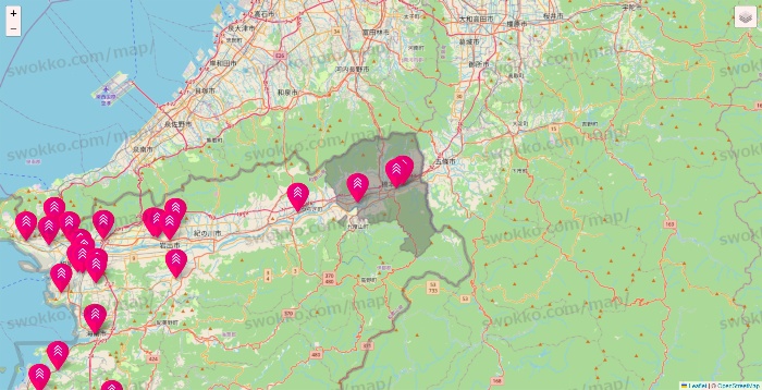 和歌山県のダイソー（DASIO）の店舗地図