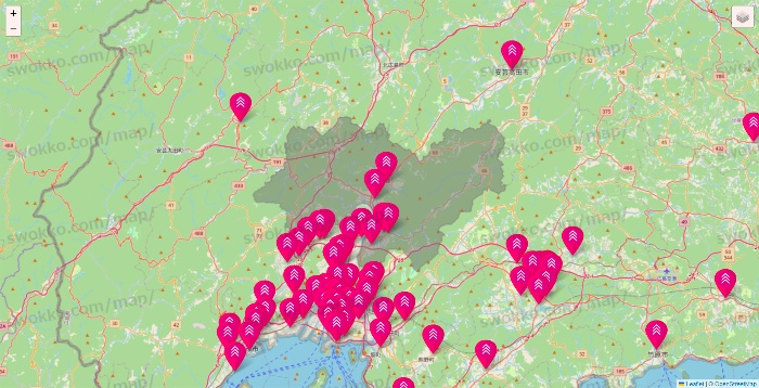 広島県のダイソー（DASIO）の店舗地図