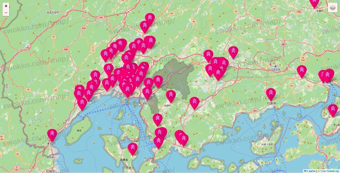 広島県のダイソー（DASIO）の店舗地図