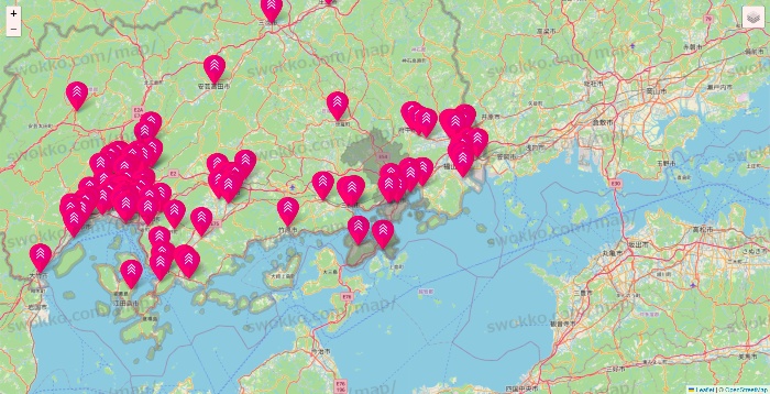 広島県のダイソー（DASIO）の店舗地図