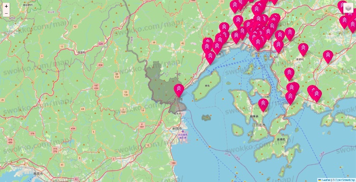 広島県のダイソー（DASIO）の店舗地図