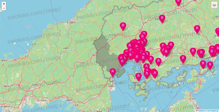 広島県のダイソー（DASIO）の店舗地図