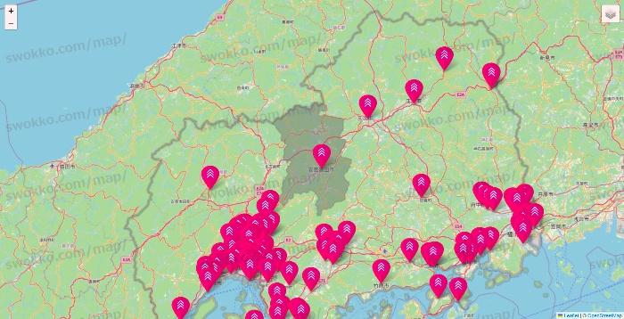 広島県のダイソー（DASIO）の店舗地図