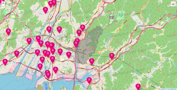 広島県のダイソー（DASIO）の店舗地図