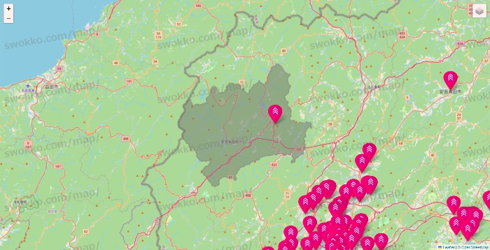 広島県のダイソー（DASIO）の店舗地図