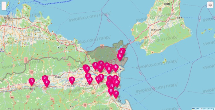 徳島県のダイソー（DASIO）の店舗地図