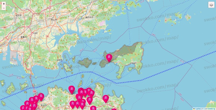 香川県のダイソー（DASIO）の店舗地図