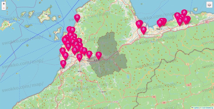 愛媛県のダイソー（DASIO）の店舗地図