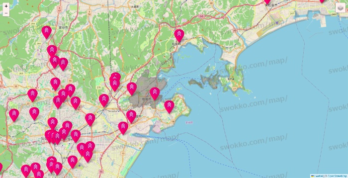 宮城県のダイソー（DASIO）の店舗地図