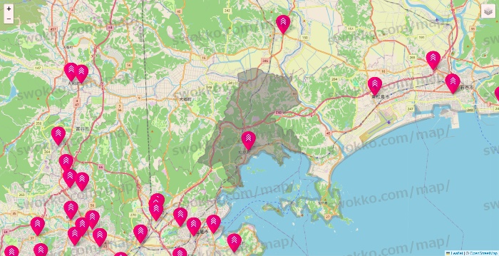 宮城県のダイソー（DASIO）の店舗地図