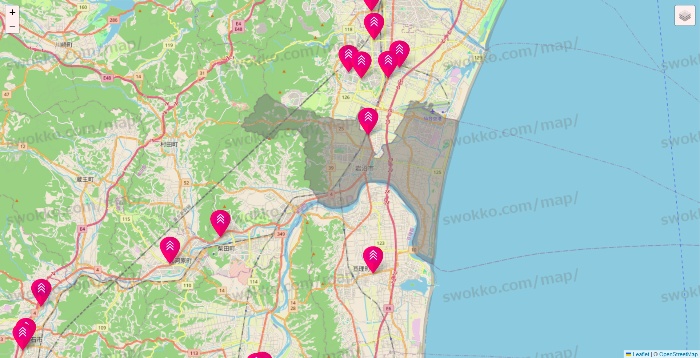 宮城県のダイソー（DASIO）の店舗地図