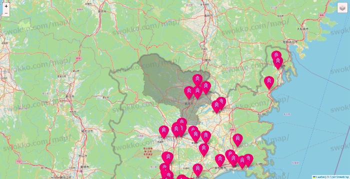 宮城県のダイソー（DASIO）の店舗地図