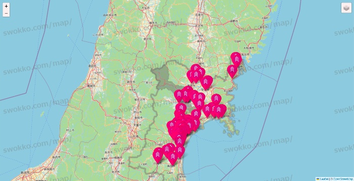 宮城県のダイソー（DASIO）の店舗地図