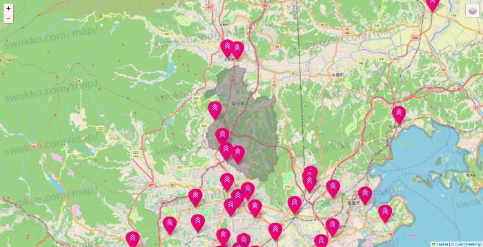 宮城県のダイソー（DASIO）の店舗地図