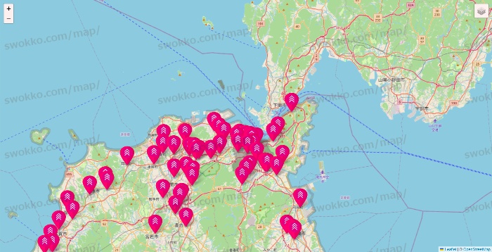 福岡県のダイソー（DASIO）の店舗地図