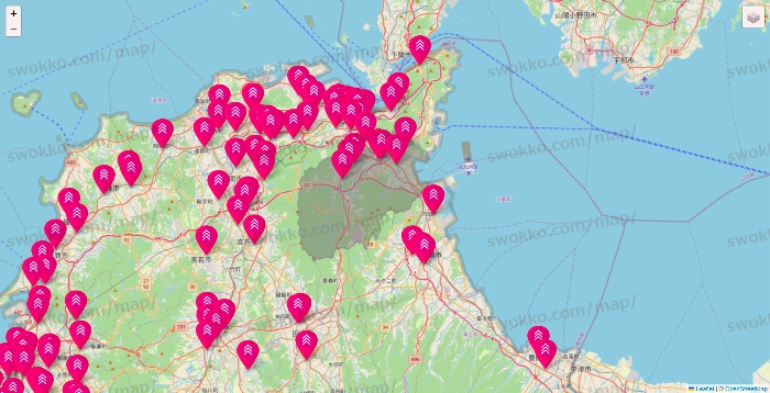 福岡県のダイソー（DASIO）の店舗地図