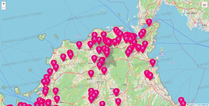 福岡県のダイソー（DASIO）の店舗地図