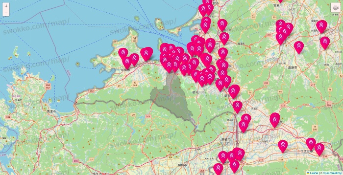 福岡県のダイソー（DASIO）の店舗地図