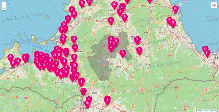 福岡県のダイソー（DASIO）の店舗地図