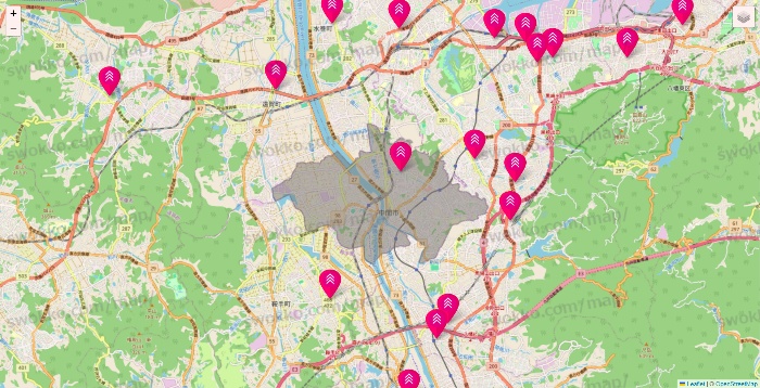 福岡県のダイソー（DASIO）の店舗地図