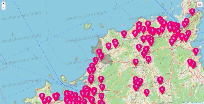 福岡県のダイソー（DASIO）の店舗地図