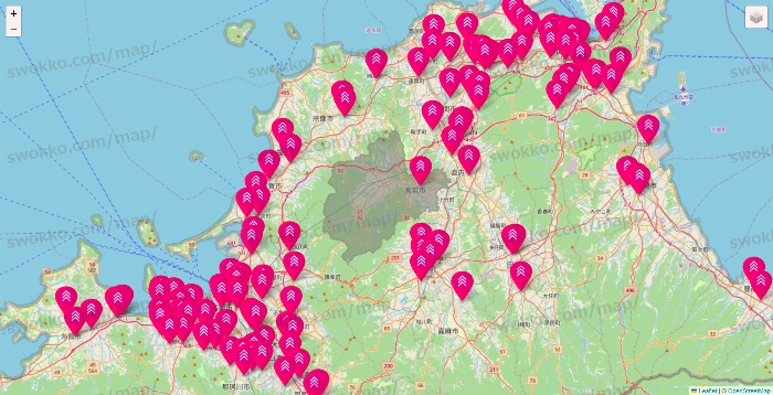 福岡県のダイソー（DASIO）の店舗地図