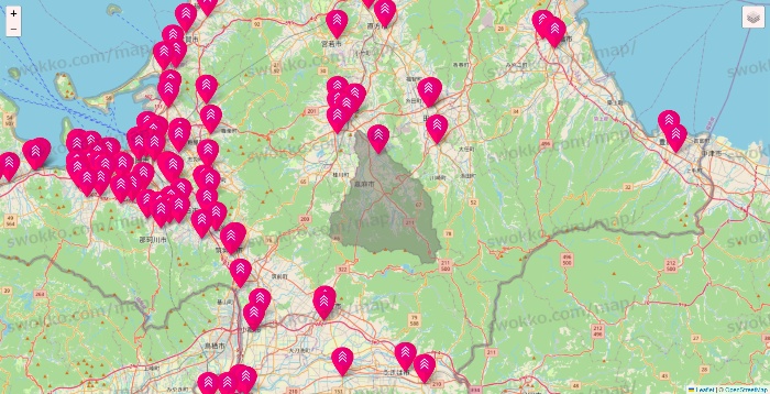 福岡県のダイソー（DASIO）の店舗地図