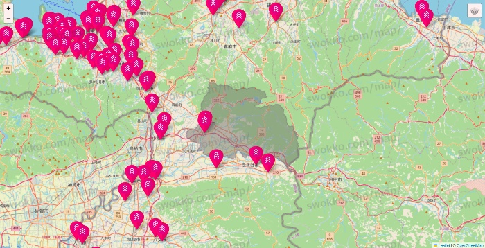 福岡県のダイソー（DASIO）の店舗地図