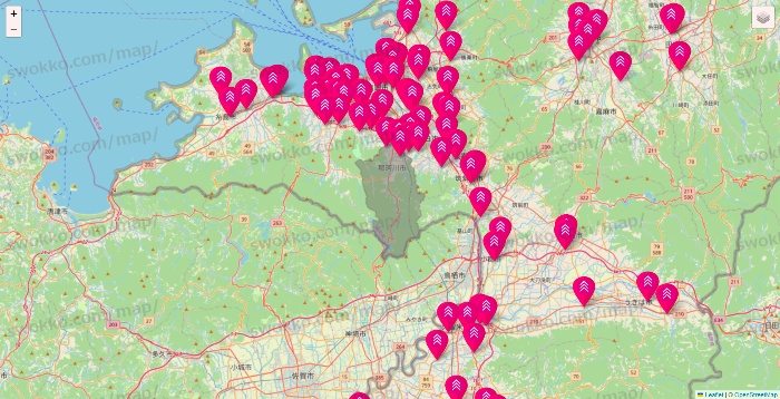 福岡県のダイソー（DASIO）の店舗地図