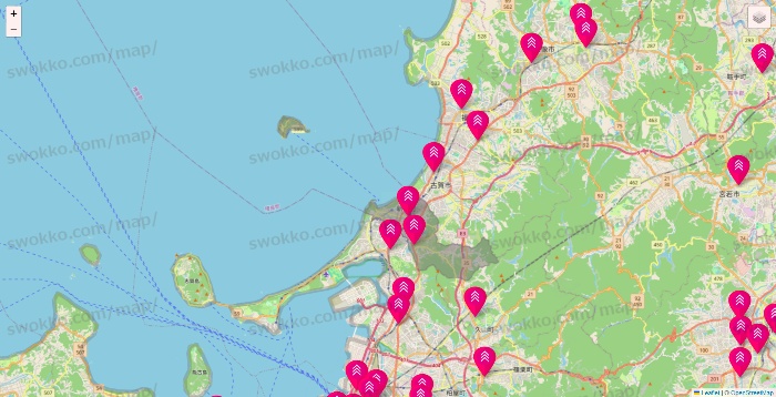 福岡県のダイソー（DASIO）の店舗地図