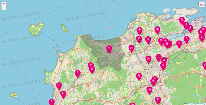 福岡県のダイソー（DASIO）の店舗地図