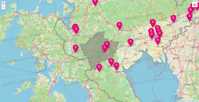 佐賀県のダイソー（DASIO）の店舗地図