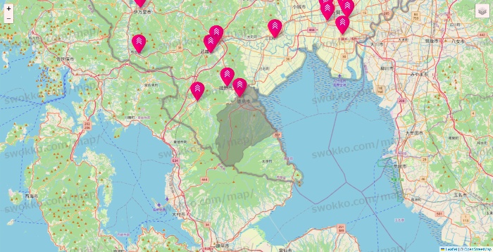 佐賀県のダイソー（DASIO）の店舗地図