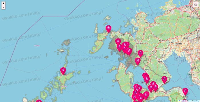 長崎県のダイソー（DASIO）の店舗地図