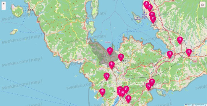 長崎県のダイソー（DASIO）の店舗地図