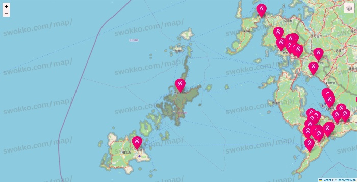 長崎県のダイソー（DASIO）の店舗地図