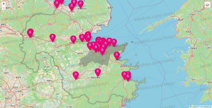 大分県のダイソー（DASIO）の店舗地図