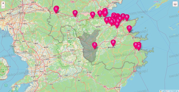 大分県のダイソー（DASIO）の店舗地図