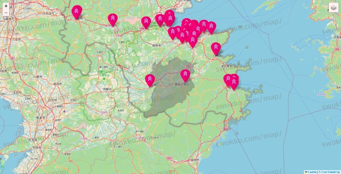 大分県のダイソー（DASIO）の店舗地図