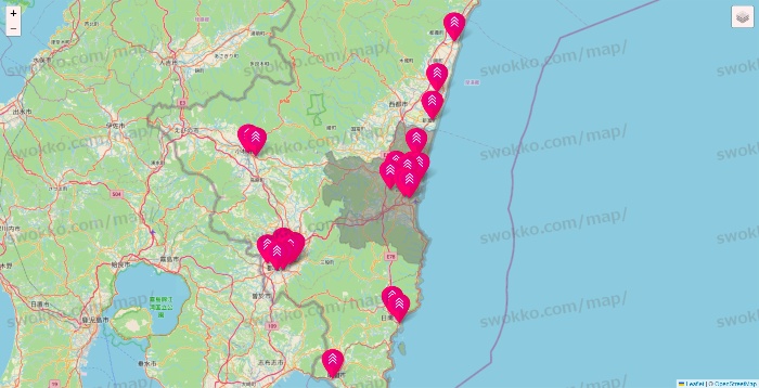 宮崎県のダイソー（DASIO）の店舗地図