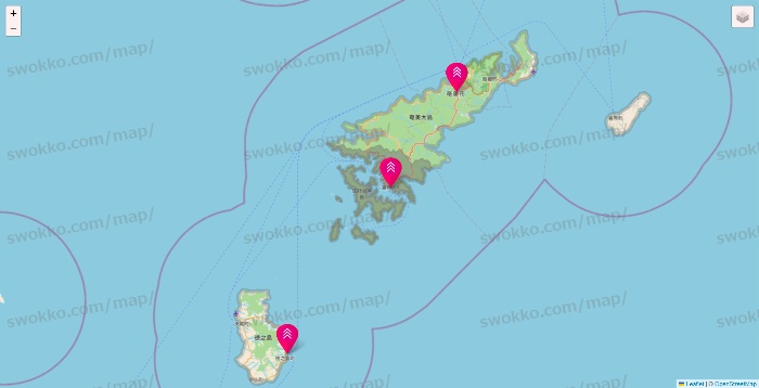 鹿児島県のダイソー（DASIO）の店舗地図