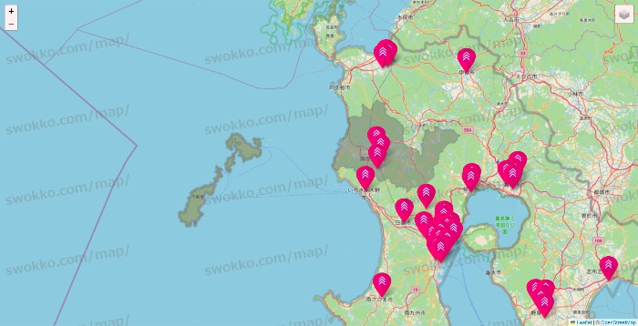 鹿児島県のダイソー（DASIO）の店舗地図