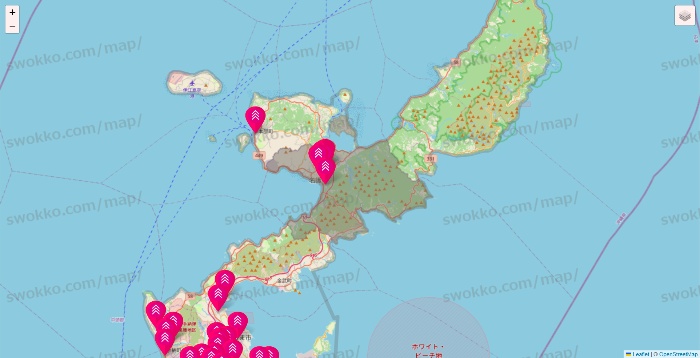 沖縄県のダイソー（DASIO）の店舗地図