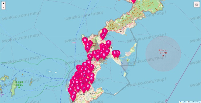 沖縄県のダイソー（DASIO）の店舗地図