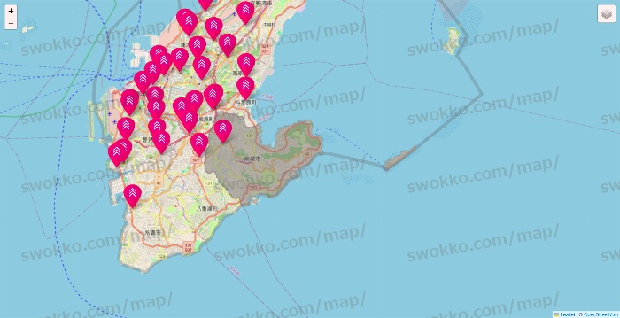 沖縄県のダイソー（DASIO）の店舗地図